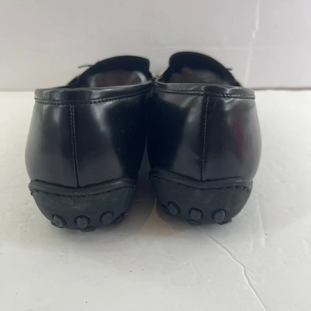 Sesto Meucci‎ Loafers Womens 7.5N Black Buckle Leather Driving Flats Chic